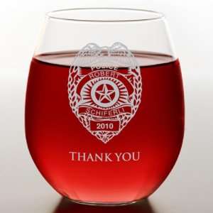  Badge Stemless Red Wine Glass